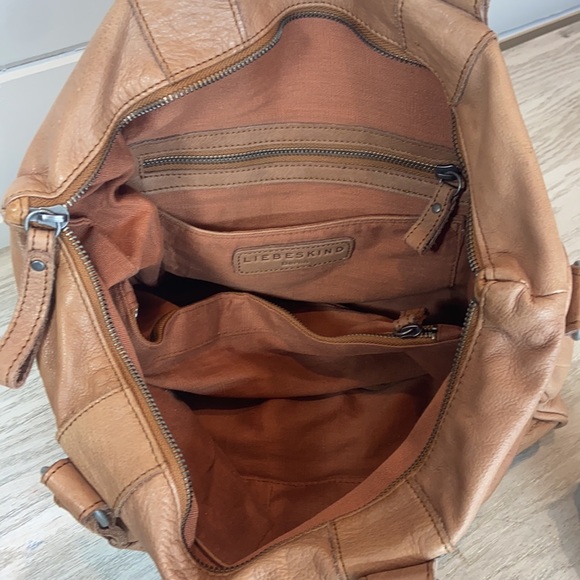 Liebeskind Berlin Esther Vintage Studded Satchel Tan Leather Vachetta Handbag - Picture 12 of 12